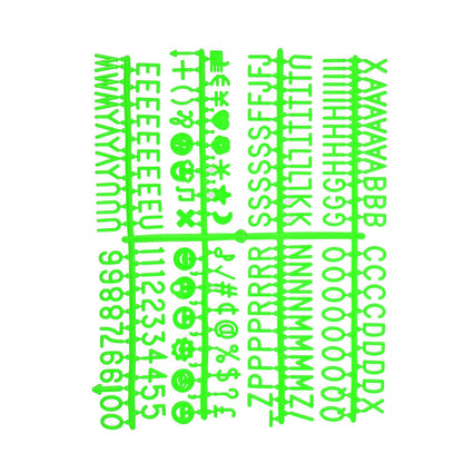 MECCANIXITY 3/4 Inch Letters Set for Felt Letter Board Numbers Symbols Green Alphabet Message Board Changeable for Cafe, Wedding, Birthday