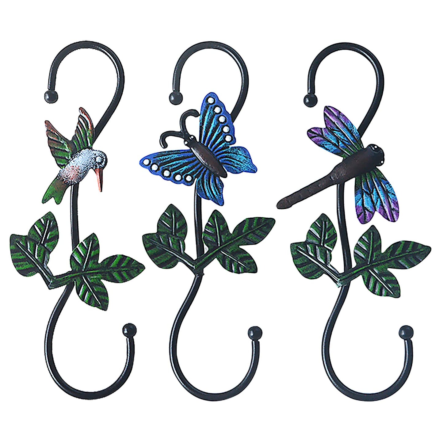 Kitwinney Large Decorative S Hooks, Set of 3 Plant Hangers, Beautiful and Vivid Plant Hook for Hanging Outdoor Indoor Garden Plants, Flower Baskets, Pots, Bird Feeders