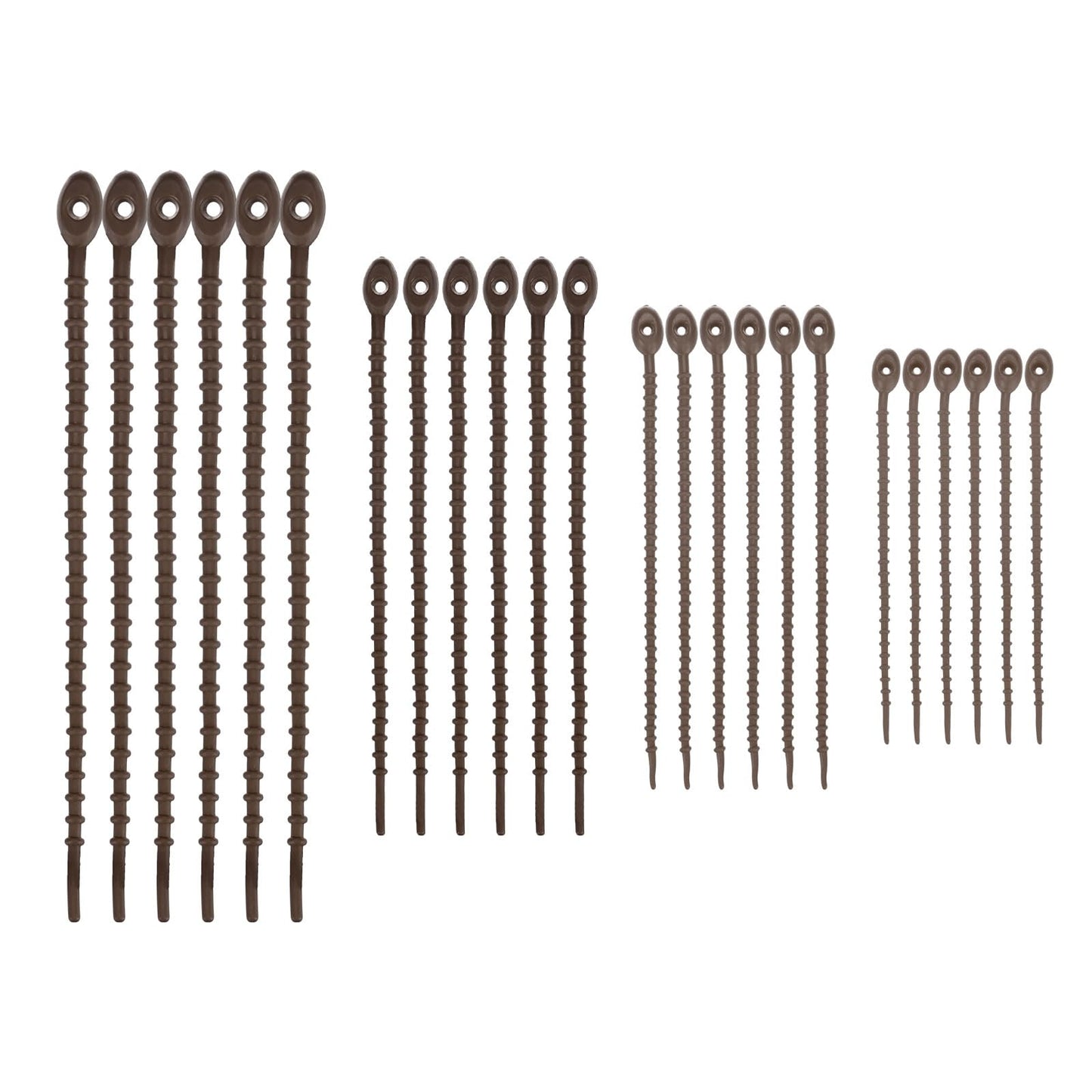 M METERXITY 48-Pack Adjustable Plant Ties, 4.7/5.9/6.7/8.2 Inch Silicone Flexible Multi-Function Garden Twist Tie for Crafts/Gift Wrapping/Gardening Plants, Reusable Support Twine [Brown]