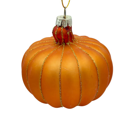 Thanksgiving Fall Pumpkin Blown Glass Christmas Halloween Tree Ornaments