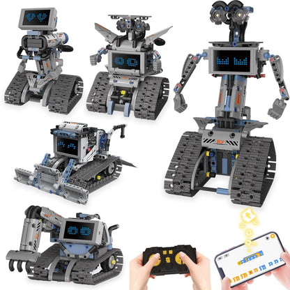 Ansnibe Robot Building Kit with APP/Remote Control STEM Gifts for Boys Age 8-16,Technic Coding Robotic Toys for Kids Birthday, Buildable 5in1 Models with 352+ Pieces