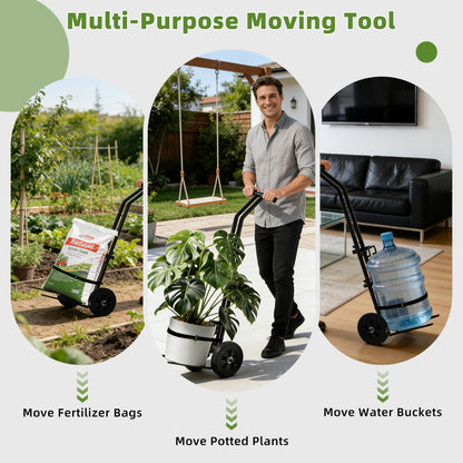 Vlaeng Plant Caddy with Wheels, 200 Lbs Capacity Plant Dolly Cart with Wheels, Handle, Adjustable Forks and Grips, Potted Plant Mover for Flower Shop, Home, Courtyard, Offices, Hotels