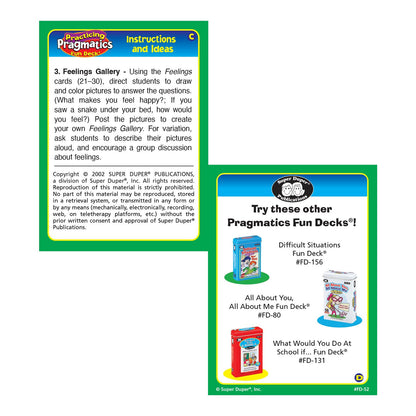 Super Duper Publications | Practicing Pragmatics Fun Deck | Conversation and Social Skills Flash Cards | Educational Learning Materials for Children