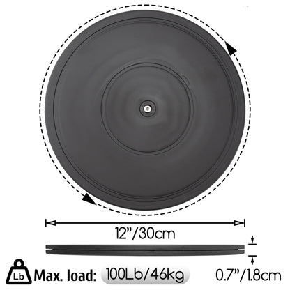 Famgee 12 Inch Heavy Duty Lazy Susan Turntable Rotating Swivel Stand with Steel Ball Bearings for Flat Panel Monitors, Computer, TV, Speakers, Bonsai, Statue, Cabinet Organizer
