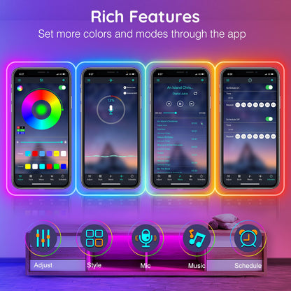 AILBTON 20Ft Neon Rope Lights,Flexible Led Rope Lights Control with App/Remote,Multiple Modes Music Sync Gaming RGB Led Neon Lights for Bedroom Outdoor