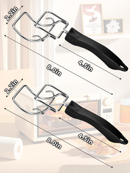 2 Pcs Air Fryer Convection Toaster Oven Tray Extractor,Oven Tray Handle, Oven Rack Pull Tool,Grills Clip, Oven Clip,Be suitable for Air Fryer, Toaster Oven,Used to Quickly Remove
