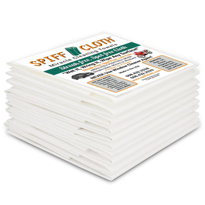 Spiff Cloth Miracle Cleaning Towels (10-Pack), Streakfree Cloths for Multi-Purpose Cleaning, Chemical Free, 16" x 16" Reusable and Washable