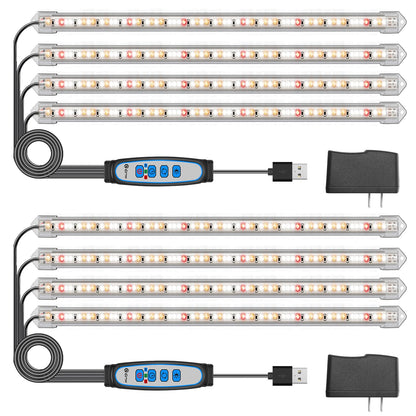 Kullsinss Plant Grow Light Strips, 240 LEDs Grow Lights for Indoor Plants Full Spectrum with Upgrade Timer 6/12/16 Hrs, 3 Spectrum Modes, Sunlike Grow Lamp for Seedlings Hydroponics Succulent, 2 Pack