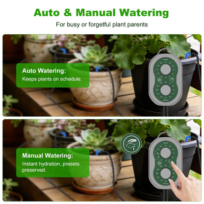 Automatic Plant Waterer Indoor Self Watering System for Pot Plant,Battery Powered Outdoor IPX5 Waterproof Auto Drip Irrigation Kit Beginner-Friendly Water 15 Plants