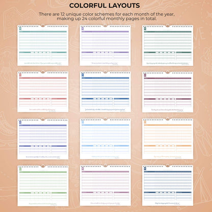 Clever Fox Habit Tracker Calendar – Inspirational Goal Tracker and Habit Calendar for Atomic Habits – Colorful Habit & Goal Planner Journal to Boost Productivity – 24 Months, 10″ x 8″ (Black)