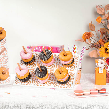 WOPARTY Donut Wall Stand,Doughnut Display Stand,Bagel Holder for Party, Dessert Table,Birthday, Wedding, Baby Shower, Bridal Showers,Party Supplies（Rectangular）