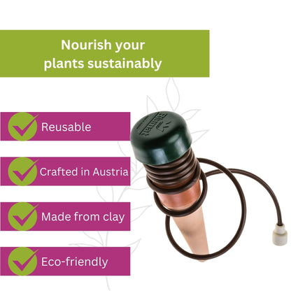 Blumat Classic Self-Watering Stakes - Automatic Drip Irrigation System for Indoor Plant Watering & Outdoor - Water Drip Solution for Potted Plants - Slow Release Stakes, 9 Pack, wo Adapter