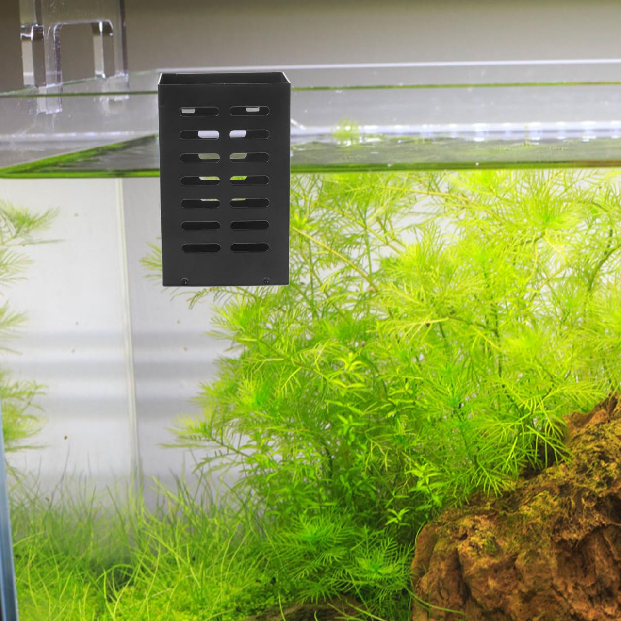 Alasum Aquarium Plant Basket Hanging Pot with Multiple Drainage Holes for Hydroponic Aquatic Plant Cultivation 4.92X3.14X1.77 Inch Fish Tank Planter