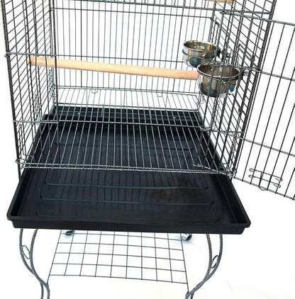 20-Inch Pagoda Roof Top Parrot Lovebird Cockatiel Cockatiels Parakeets Home House Cage with Removable Rolling Stand