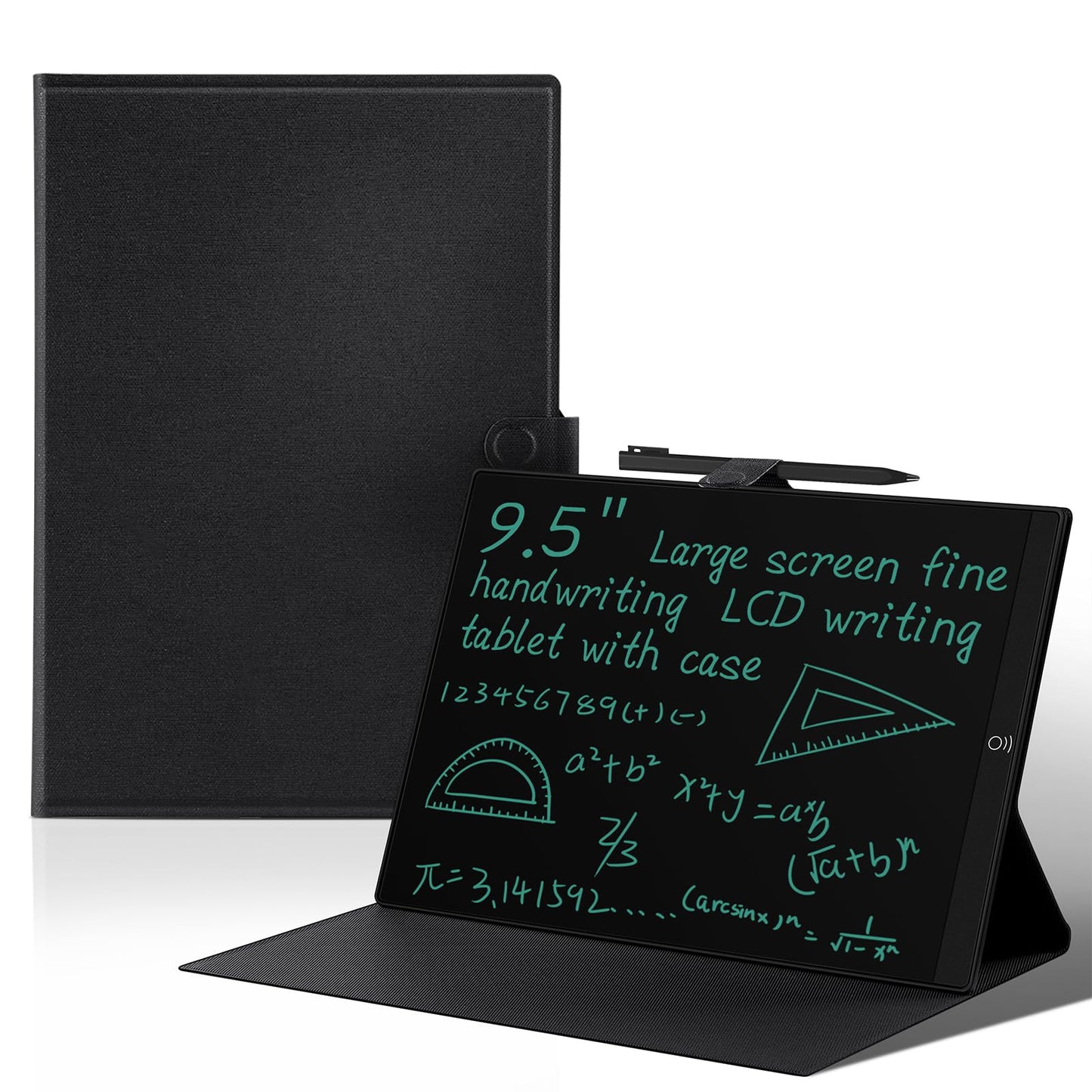 LCD Writing Tablet for Adults: 9.5 inch Full Screen Reusable Erasable with Leather Case