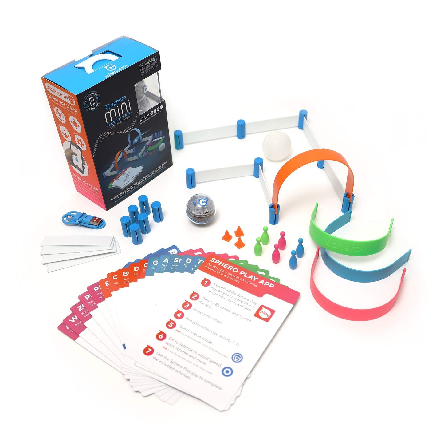 sphero Mini Activity Kit - App-Enabled Coding Robot - 55 Piece Construction Set & Activity Cards - STEM Educational Toy for Kids - Bluetooth Connectivity - Interactive & Fun Learning for Ages 8+