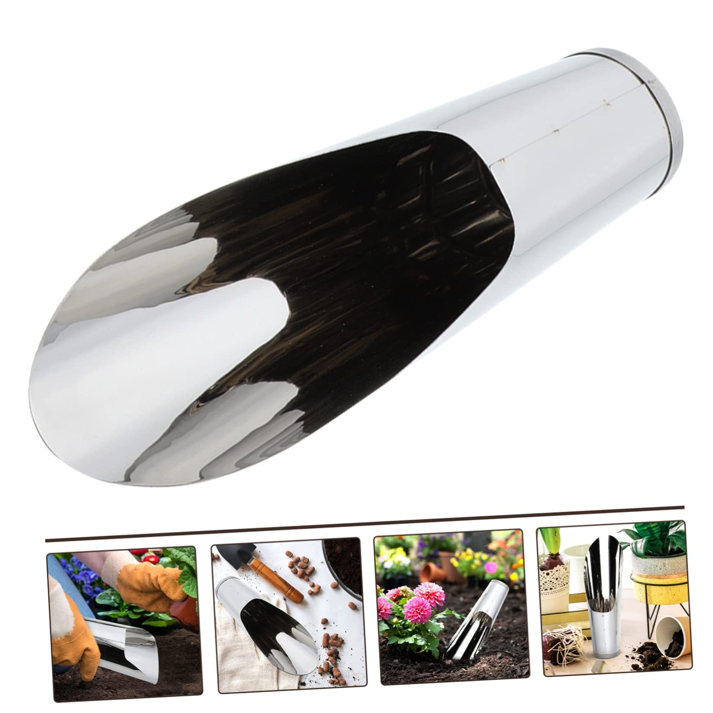 JOINPAYA Stainless Steel Bonsai Soil Scoop Bucket Garden Shovel for Transplanting Flowers Vegetables Seedlings Precise Soil Placement Tool for Potting and Gardening Easy to Use Handheld