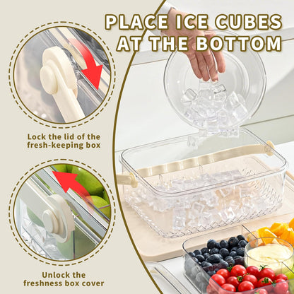 Small Premium Chilled Serving Tray with Lid for Parties,Cold Dish Perfect for Fruits,Veggies,Shrimp Cocktail - Keeps Food Cool,Ice Chilled Party Platter for Vegetables,Snacks,Candy and Appetizers