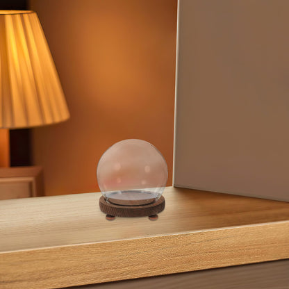 HOLIDYOYO Clear Glass Cloche Display Dome Bell Jar with Wood Base Diy Snow Globe Kit Keepsake Display Case Terrarium for Preserved Plant Succulent Craft 3.9 Inch