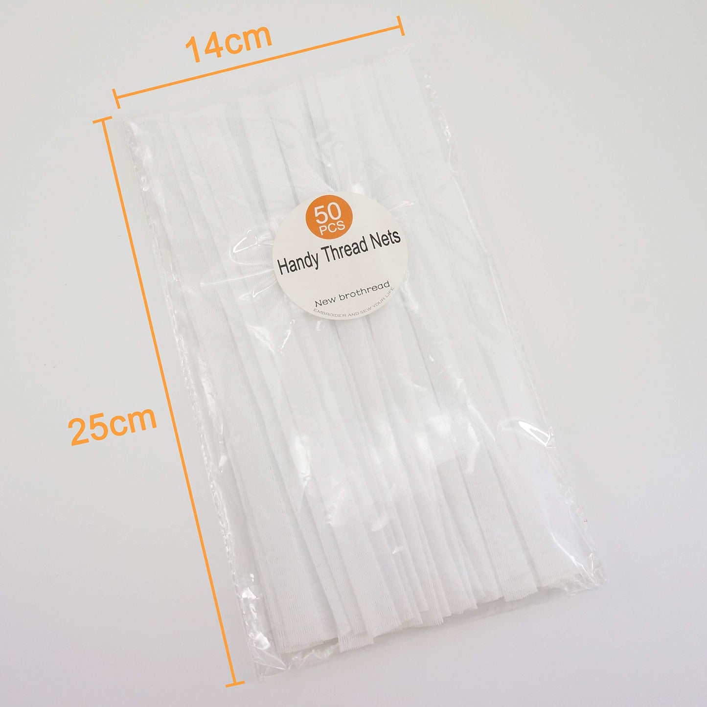 New brothread 50pcs Thread Net Spool Saver for Different Sizes of Embroidery Sewing Quilting and Serger Thread Spools/Cones - 9.8" (25cm) Long Each Piece