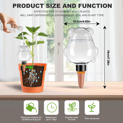 3Pcs Frog Plant Self Watering Globes for Indoor and Outdoor Plastic Water Bulbs Top Fill Plant Watering Globes Slow Release Terracotta Plant Watering Devices System for Plants, Clear