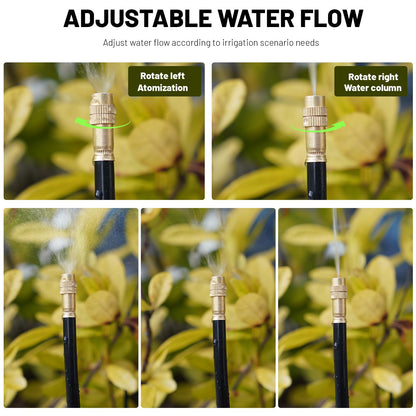 Thiswing 360° Adjustable Drip Irrigation System - 50 FT Garden Watering System with 16 Nozzles, Raised Bed Sprinkler Irrigation System, Garden Mister for Yard, Lawn, Plants, 5/16" Tubing