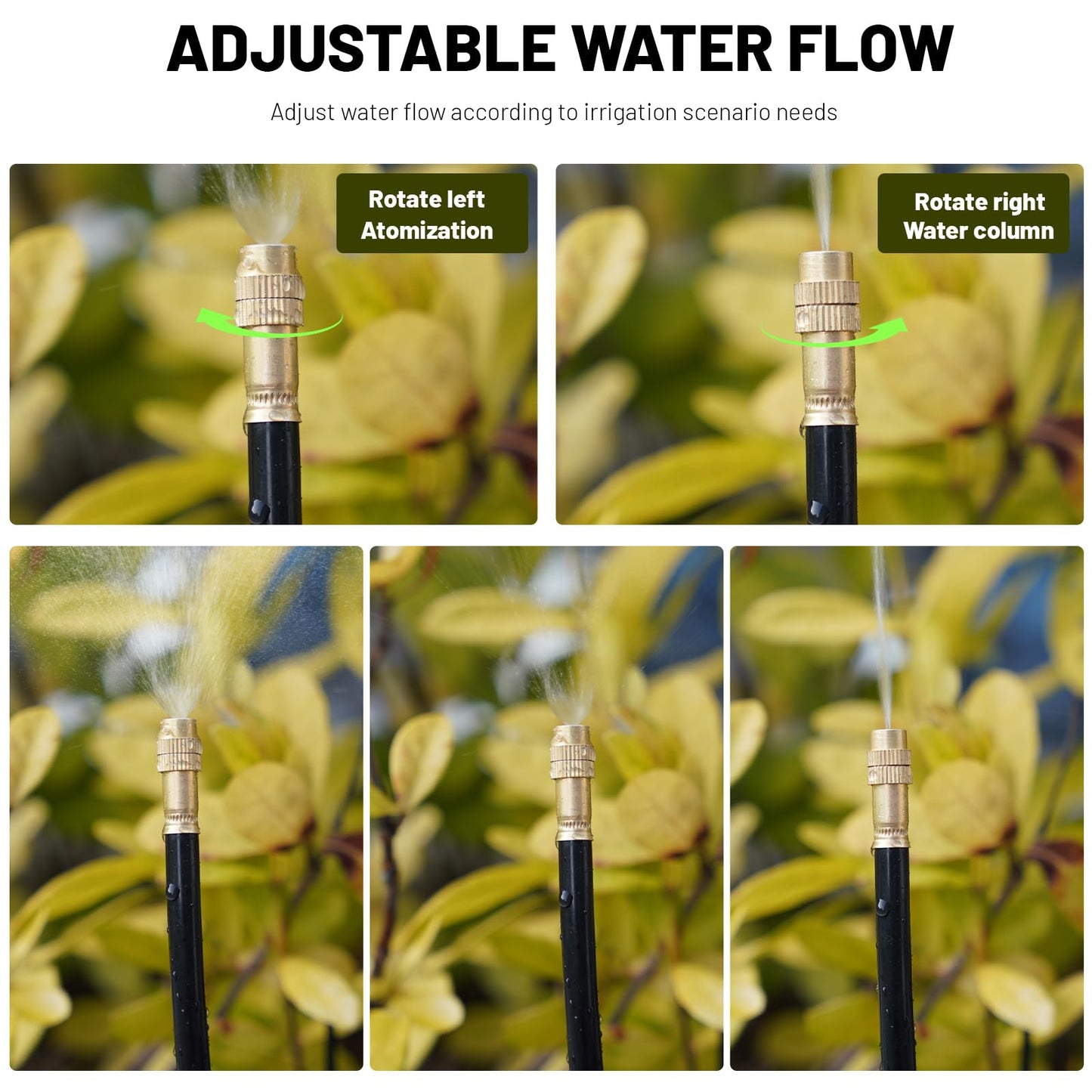 Thiswing 360° Adjustable Drip Irrigation System - 66 FT Garden Watering System with 22 Nozzles, Raised Bed Sprinkler System, Garden Mister for Yard, Lawn, Plants, 5/16" Tubing