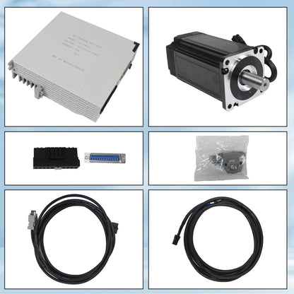 RATTMMOTOR YPMC-600W 220V Servo Motor Kit with Servo Motor Driver, CNC Controller Kit for CNC Engraver Milling Machine/Robot (Without Brake)