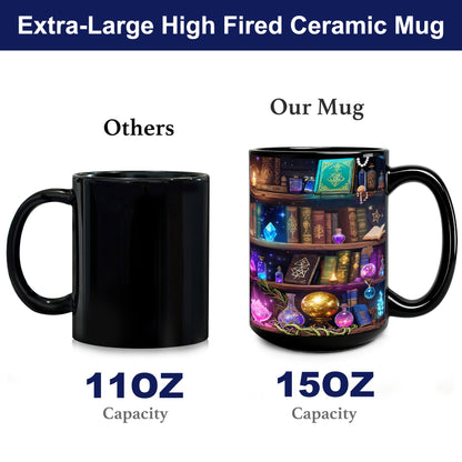 Magic Book Mug Gifts for Book Lovers, Reading mug Gift for Women Readers Librarians, Fantasy Fans, Bookworm gift for Writers on Birthday, Novelty library Coffee mugs, Funny Bookish mug gifts(15oz)-14