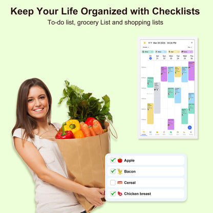 Digital Calendar – 27 Inch Electronic Wall Calendar & Chore Chart, Smart Family Organizer with Interactive Touchscreen Display, Wall Mount in Portrait or Landscape