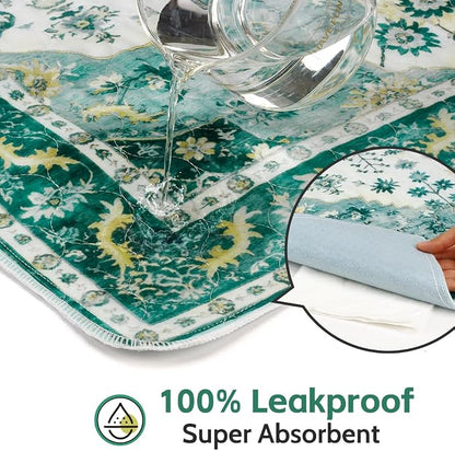 Washable Pee Pads for Dogs, 2 Pack Reusable Puppy Training Pads 72"x72" Super Absorbent Waterproof Dog Training Pads, Non-Slip Potty Pads, Whelping Pads Litter Mat Green Medallion