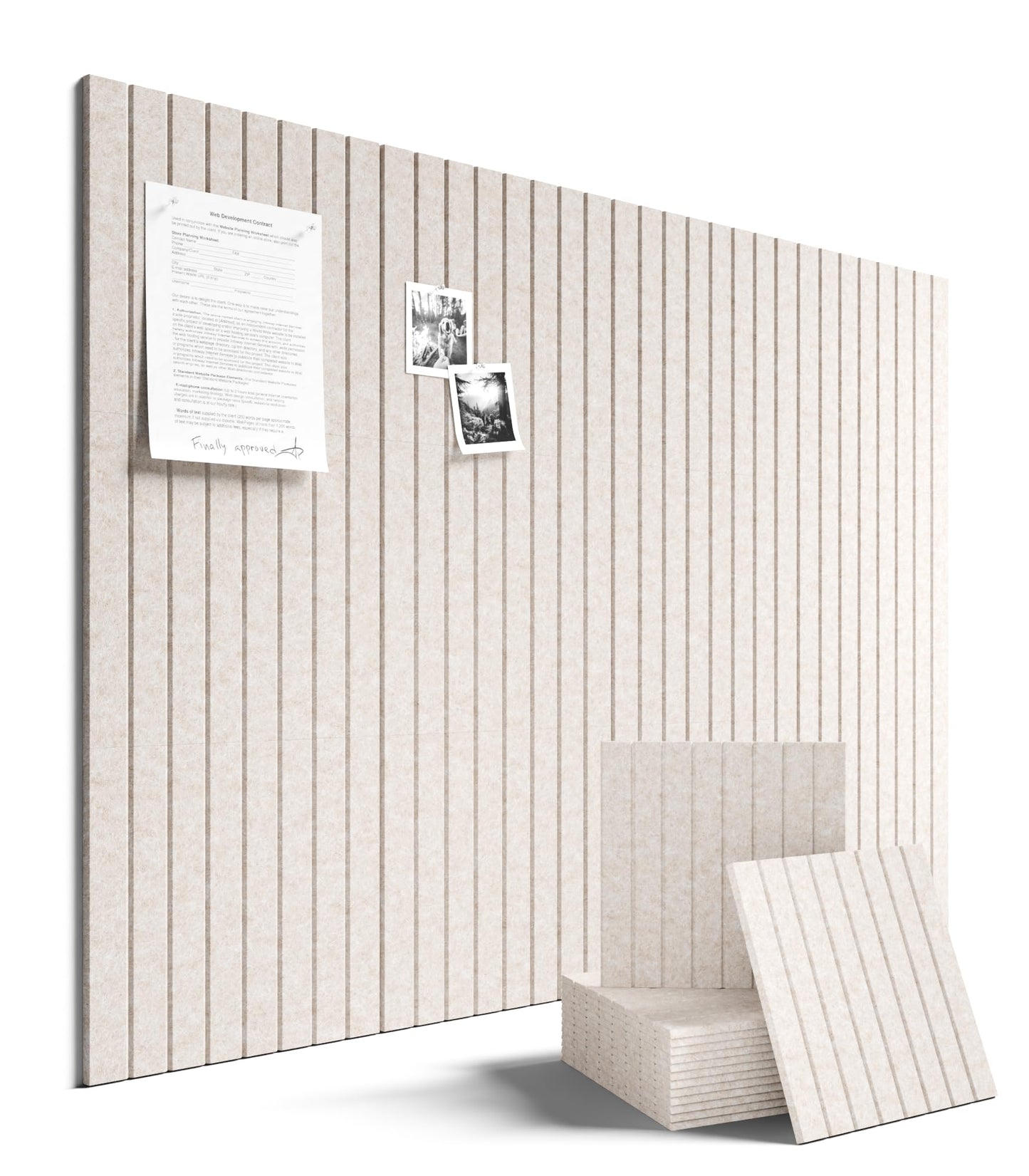 Fluxynara Large Felt Bulletin Board 48" x 36" Cork Board Alternative-12 Pack with 70 Safe Removable Adhesive Tabs, Cork Boards for Walls Cork Board for Home Office Classroom Pin Board (Oatmeal)
