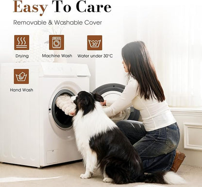 Dog Beds for Extra Large Sized Dog, Orthopedic Pet Bed with Waterproof Lining, Soft Short Plush Surface & Egg Crate Foam, Machine Washable Pet Mat with Removable Cover & Anti Slip Bottom