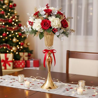 Metal Wedding Flower Vases for Tables - 22" Tall Elegant Table Centerpiece Vases, Gold Trumpet Flower Stands for Anniversary Ceremony Birthday Party Event Wedding Home Decorations (2, Gold)