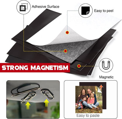 4X4 Magnetic Sheets with Adhesive Backing for Square Pictures(Pack of 48),Adhesive Photos Magnets for Home/Classroom/Office