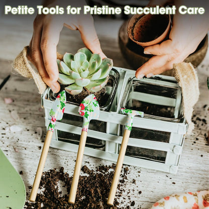 WANCHI Light Green Gardening Set, 10-Piece Garden Tool Kit with Trowel, Hoe, Shovel & Rake, Ideal Gardening Gift for Women, Mom, Grandma | Birthday Gifts for Her | Hand Tools for Small Gardens