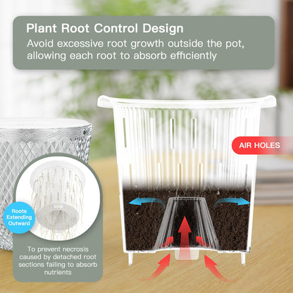 QCQHDU Hanging Planters for Indoor Plants, 2-Pack 7.2 Inch Self Watering Hanging Pots, Plastic Plant Hanger with Drainage Holes and 3 Hooks Chains for Garden Home (Clear)