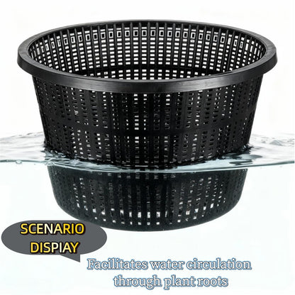 Ntwoiee 5pcs 8.4-inch hydroponic Baskets, Black Plastic Garden mesh pots, Slotted Pond Baskets Aquarium Plant pots Lily Nursery Planting Supplies