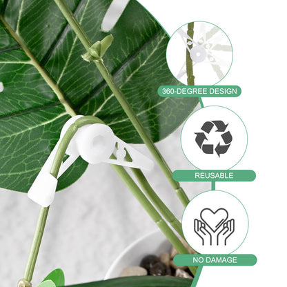 M METERXITY 60-Pack Adjustable Plant Clips, 360 Degree Plant Training Clips, Plant Stem Bender Training Clips for Low Stress Training/Plant Ties/Gardening Accessories [White]