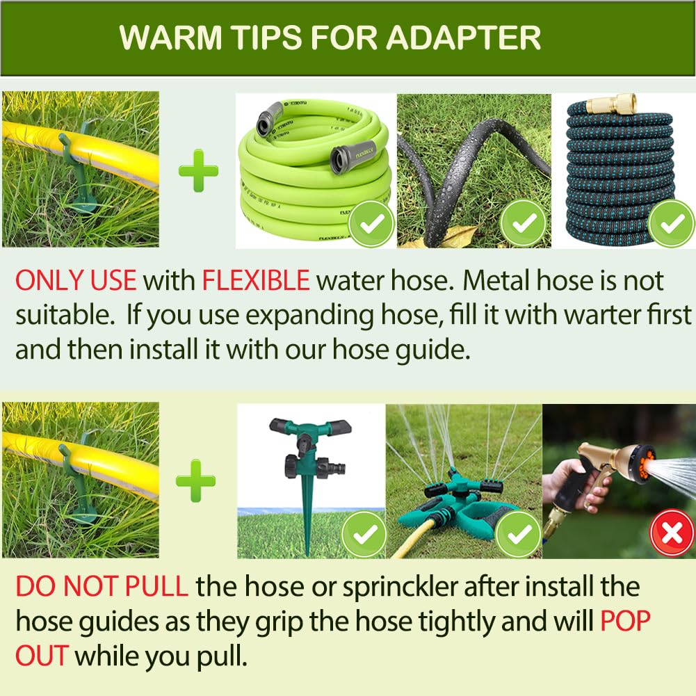 Garden Hose Holder Stake Set of 36 - Durable Plastic fits 3/4 inch Hose Guides for Lawn,Yard & Plant Care, Soaker Hose Support, Kink-Free Watering (Fits 3/4” Hoses)