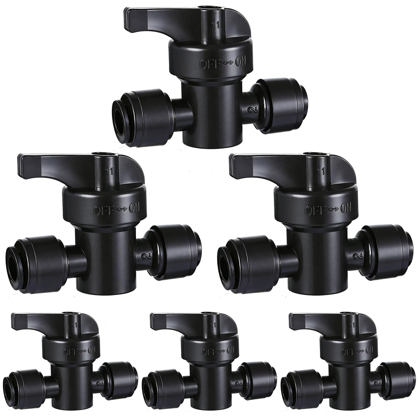 6 Pack Quick Connect 1/4" Drip Irrigation Shut Off Valve Fittings, Push-to-Fit Drip Irrigation Switch Valve Connectors for 1/4 Inch Drip Tubing,Anti-Leak Connectors for Garden Irrigation System