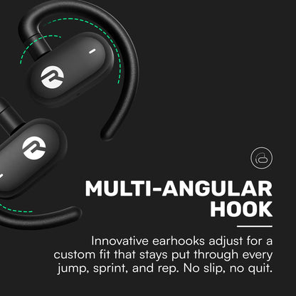 Raycon Fitness Open Ear Earbuds – Open Ear Headphones, Earbuds Wireless Bluetooth, Running Headphones, Sweat & Water-Resistant Earphones, 40 Hours Battery Life (Black)
