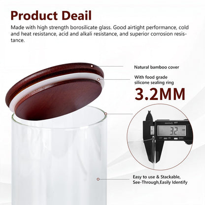 ZOMUIA Glass Coffee Containers Airtight Coffee Bean Storage Canisters with Shelf, 3Pcs 44oz Coffee Station Organizer, Kitchen Food Storage Jars for Sugar, Candy, Oats, Nuts (Retro)