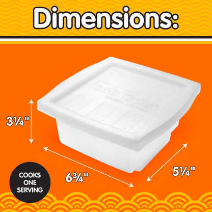 The Original Fasta Pasta Microwave Ramen Cooker w Lid and Built-in Strainer- No More Messes, Waiting for Water to Boil,or Sticky Noodles- Perfect Al Dente Pasta Every time- Patented, It Really Works