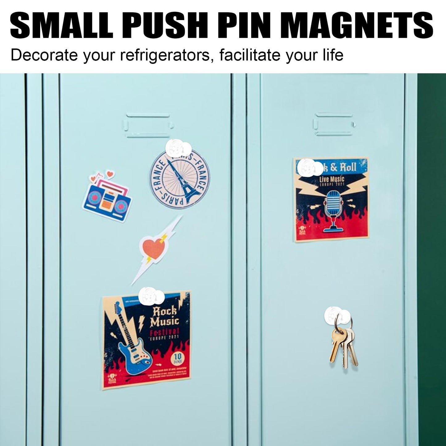 LOVIMAG Fridge Magnets 20Pcs Refrigerator Whiteboard Small Strong Magnet Classroom Kitchen Accessories Decorative Locker Set Decor Must Haves Office Calendar Refrigerador Magnetic Cute Crafts White