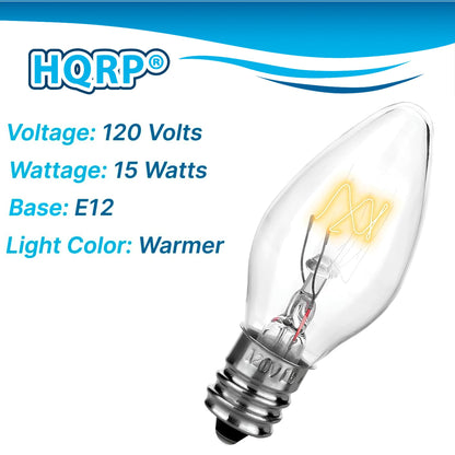 HQRP 2-Pack 15W 120V Light Bulbs for Natural Salt Lamps Compatible with LEVOIT HemingWeigh SMAGREHO Salt Lamp Natural Himilian Hymalain Pink Salt Rock Lamps