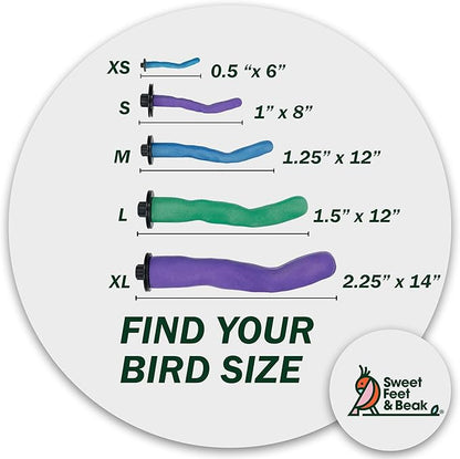 Sweet Feet & Beak Safety Pumice Bird Perch, Medium 1-1/4" X 12", Lightweight Grinding Bird Perches for Cage - Bird Nail Trimming Perch for Healthy Beak & Feet - Multi-Size & Color Parrot Stand- Purple