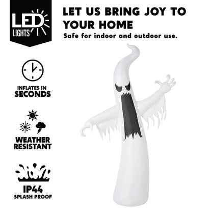 Joiedomi 12 FT Halloween Inflatables Outdoor Decorations, Scary Ghost Halloween Decor, Inflatable Ghost Blow Ups for Yard with LEDs for Outside Yard Decorations