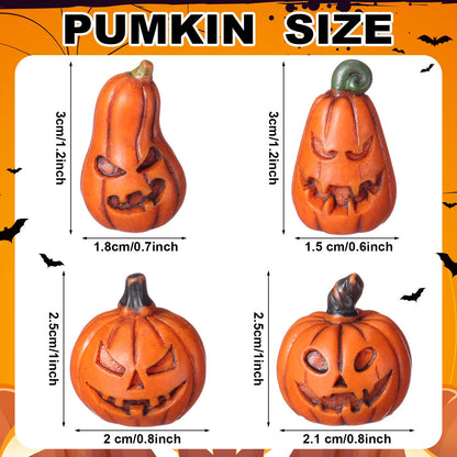 Vertintong 80 Pcs Halloween Miniature Pumpkin Figurines Mini Resin Fake Pumpkin Creepy Craft for Halloween Village Doll House DIY Fairy House Accessories Party Favor Gift Vase Bowl Filler