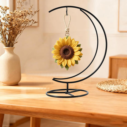 YOLDEGII Ornament Display Stand, Ornament Hanger Holder Glass Ball Air Plant Holder, Hanging Terrarium Stand for Christmas Wedding, Home Office Decor(BigMoon-Style)